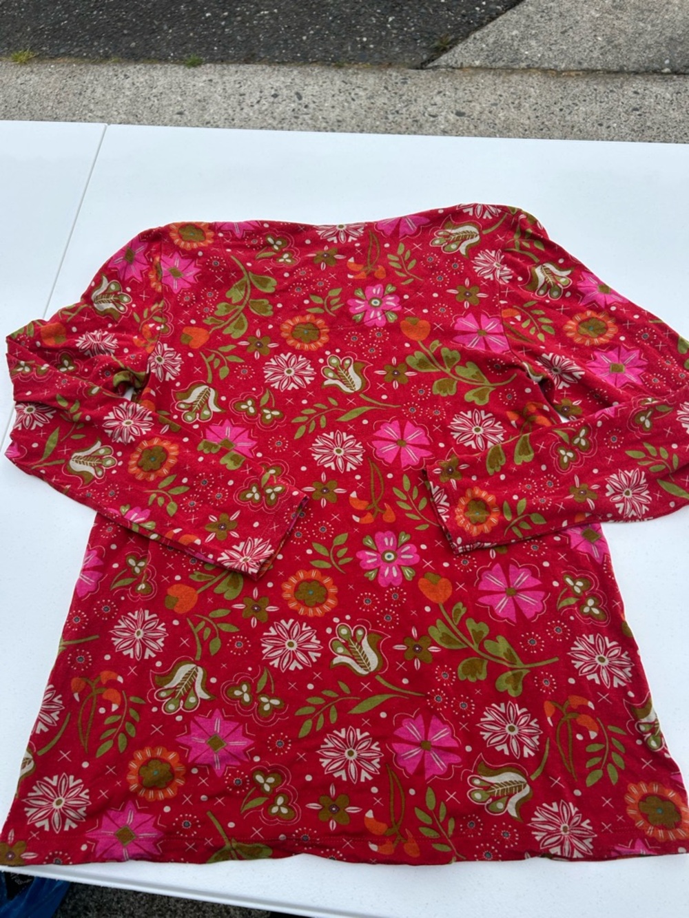 Gudrun Sjoden Red Floral Long Sleeve Top - Picture 9 of 9